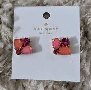 Kate spade gem gold metal earrings NWT